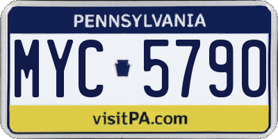 PA license plate MYC5790
