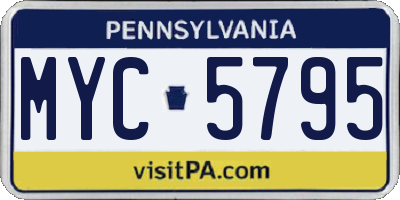 PA license plate MYC5795