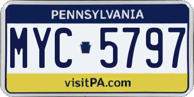 PA license plate MYC5797