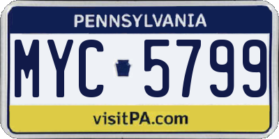 PA license plate MYC5799