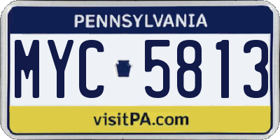 PA license plate MYC5813
