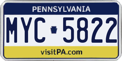 PA license plate MYC5822