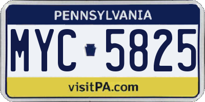 PA license plate MYC5825