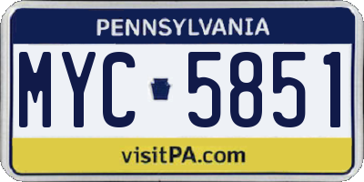 PA license plate MYC5851