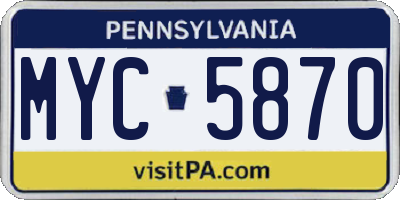 PA license plate MYC5870