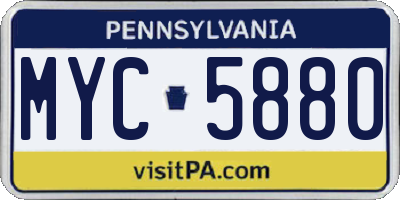 PA license plate MYC5880