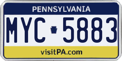 PA license plate MYC5883