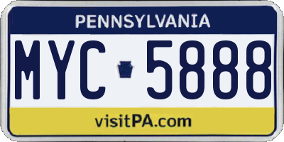 PA license plate MYC5888