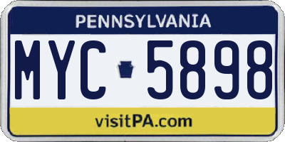 PA license plate MYC5898