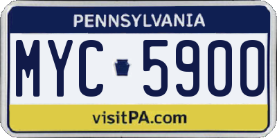 PA license plate MYC5900
