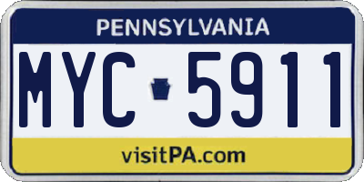 PA license plate MYC5911