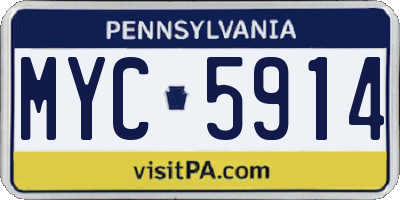 PA license plate MYC5914