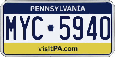 PA license plate MYC5940