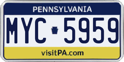PA license plate MYC5959