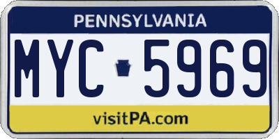 PA license plate MYC5969