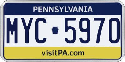 PA license plate MYC5970