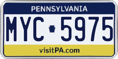 PA license plate MYC5975