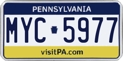 PA license plate MYC5977