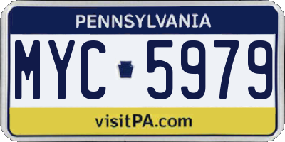 PA license plate MYC5979