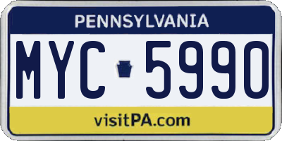 PA license plate MYC5990