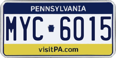 PA license plate MYC6015