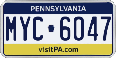 PA license plate MYC6047