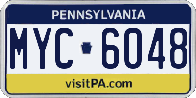 PA license plate MYC6048