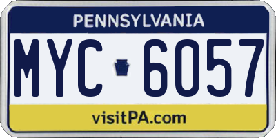 PA license plate MYC6057