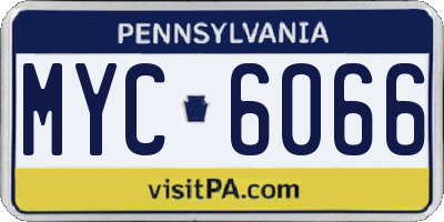 PA license plate MYC6066
