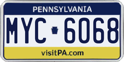 PA license plate MYC6068