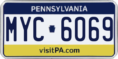 PA license plate MYC6069