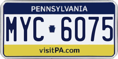 PA license plate MYC6075