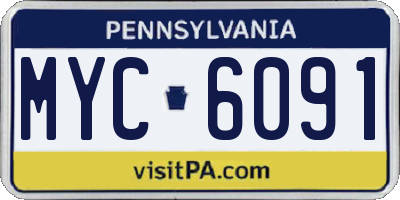 PA license plate MYC6091