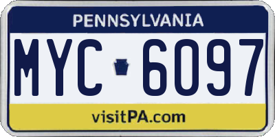 PA license plate MYC6097