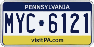 PA license plate MYC6121