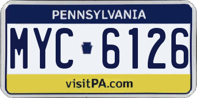 PA license plate MYC6126
