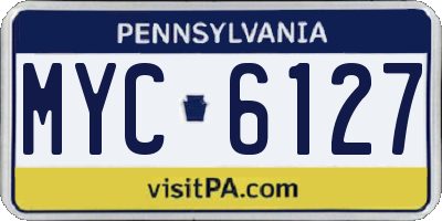 PA license plate MYC6127