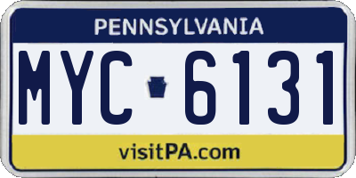 PA license plate MYC6131