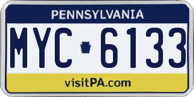 PA license plate MYC6133