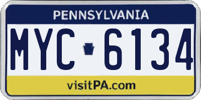 PA license plate MYC6134