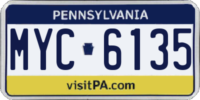PA license plate MYC6135