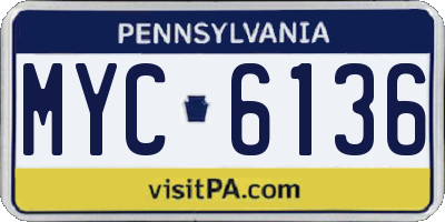 PA license plate MYC6136