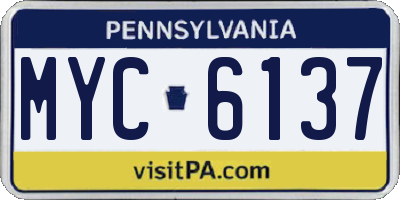 PA license plate MYC6137