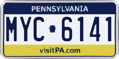 PA license plate MYC6141