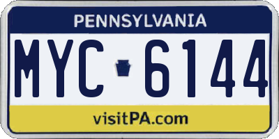 PA license plate MYC6144