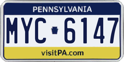 PA license plate MYC6147