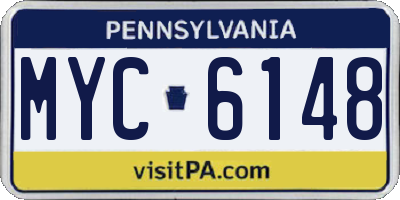 PA license plate MYC6148