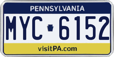 PA license plate MYC6152