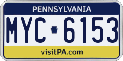 PA license plate MYC6153
