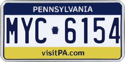 PA license plate MYC6154